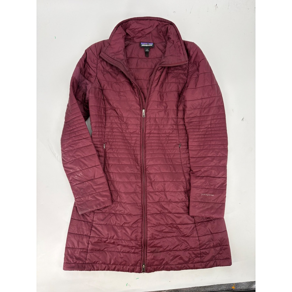 Patagonia Nano Puff Parka Womens Small Burgundy Quilted Insulated Jacket Coat